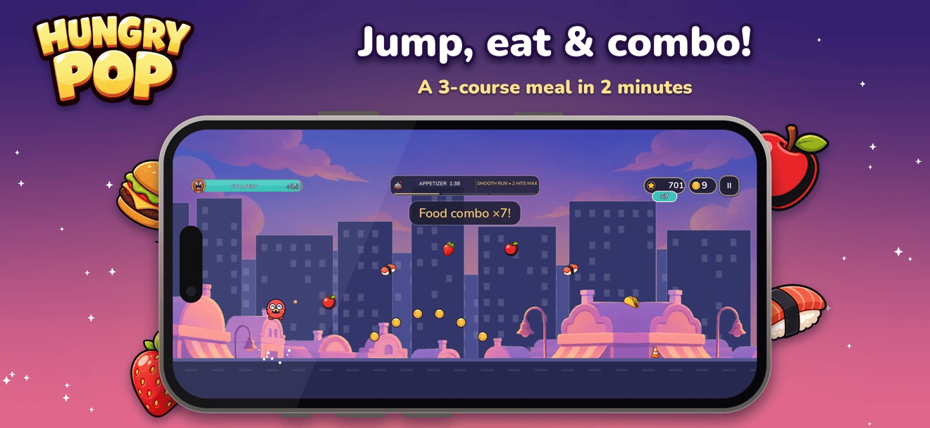 Capture d'écran de Hungry Pop : Runner gourmand